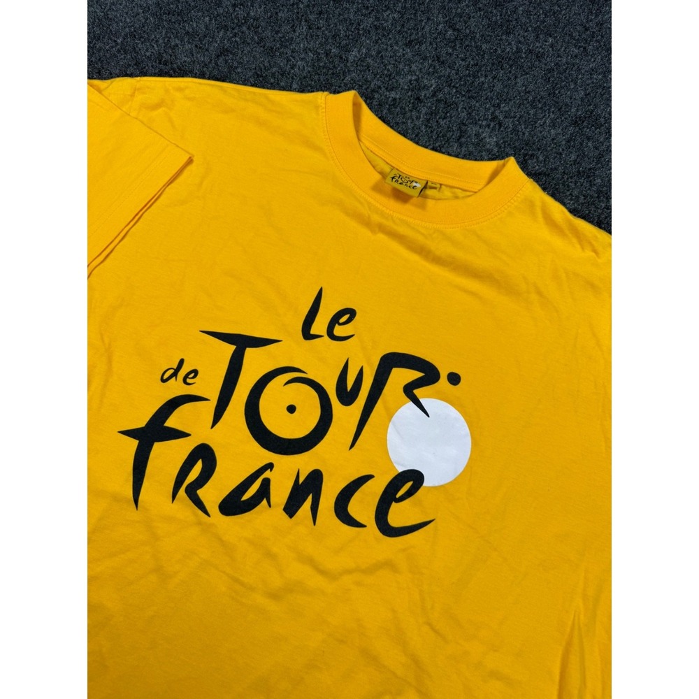 Le Tour de France T Shirt Mens XL Yellow Cycling Graphic Tee